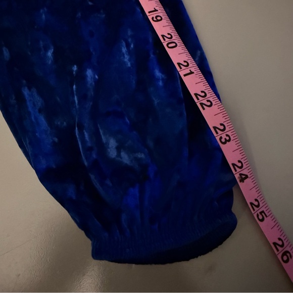 ASOS size 8 blue velvety mini dress stretch long puff sleeve NWT - Picture 8 of 17